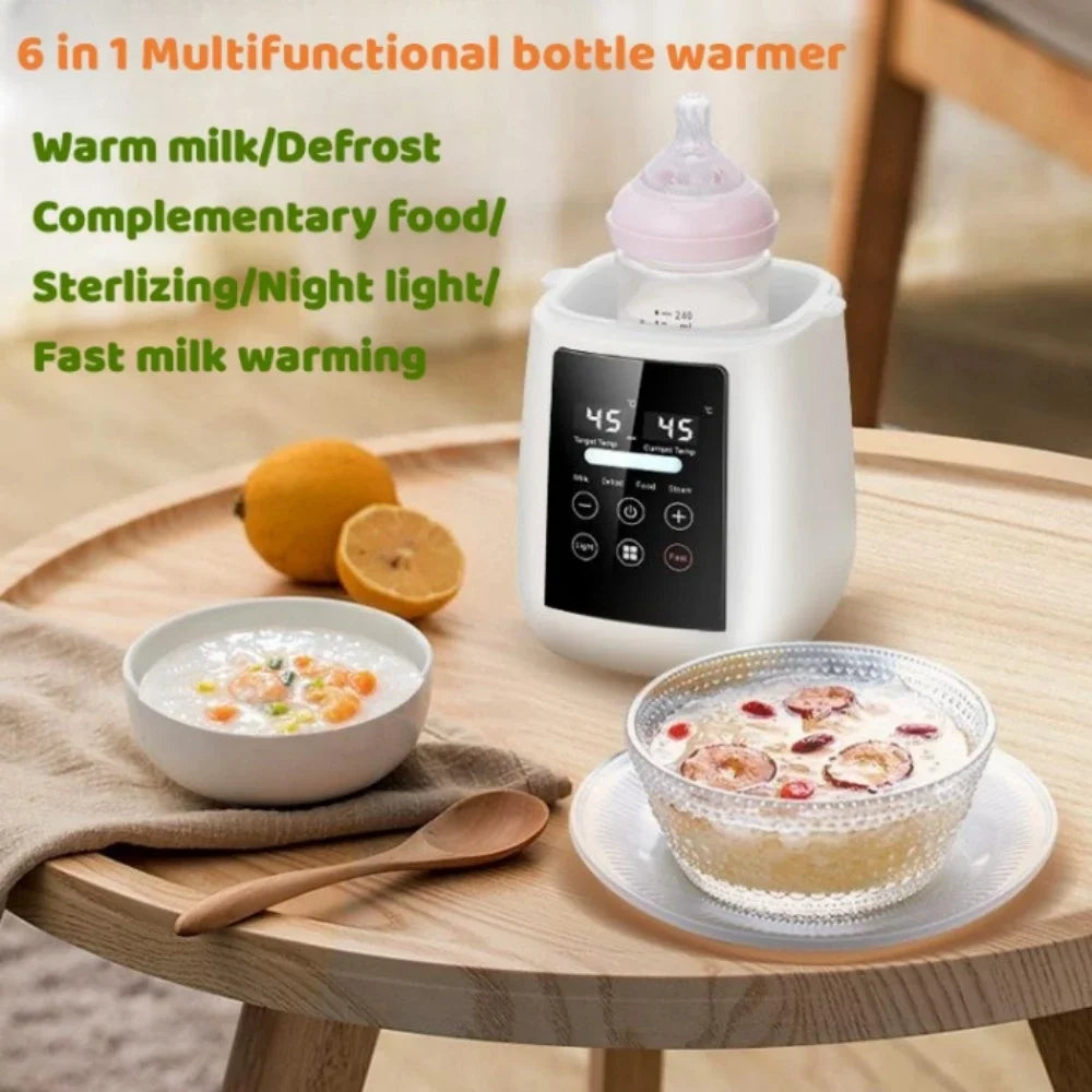 Baby Bottle Warmer & Sterilizer 6-In-1Multifuntion Breast Milk Warmer Accurate Temperature Control Baby Bottle Heater